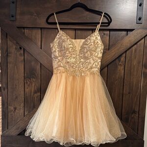 May Queen champagne/gold dress